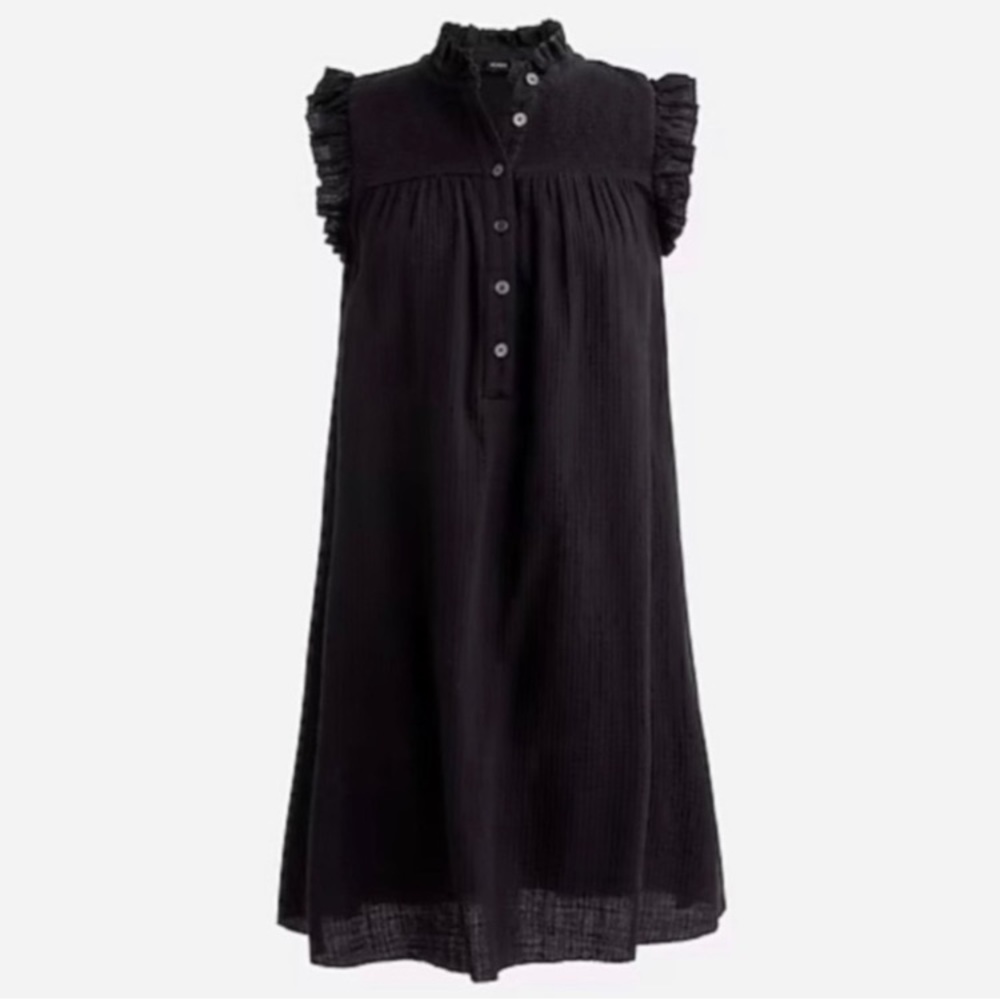J. Crew Soft Gauze Garden Dress in Black